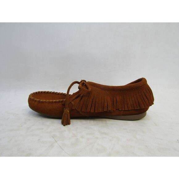 Minnetonka Womens Size 9 Brown Suede Fringe Ankle Fashion Boots Bootie - Picture 2 of 11